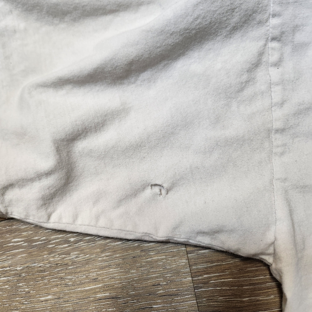 Vintage 90s Made In Sweden Disyressed MooseWarning White Graphic Tee - Picture 9 of 9